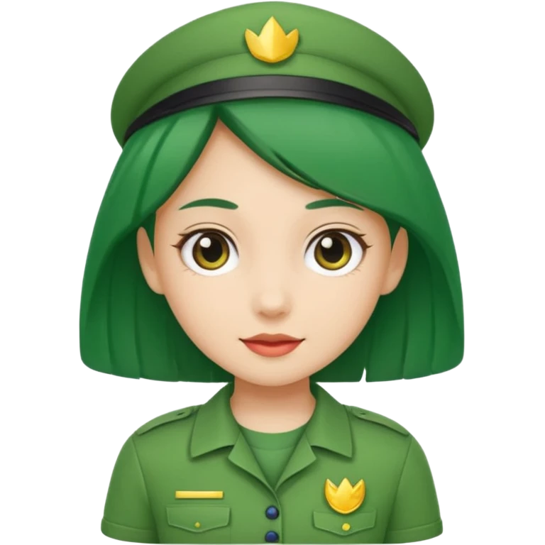 Green uniform t shirt girl  emoji