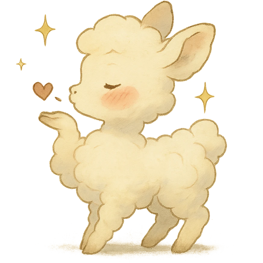 Ghibli-inspired vanilla cloud doe, blowing a kiss with sparkles and rosy cheeks, soft and dreamy emoji