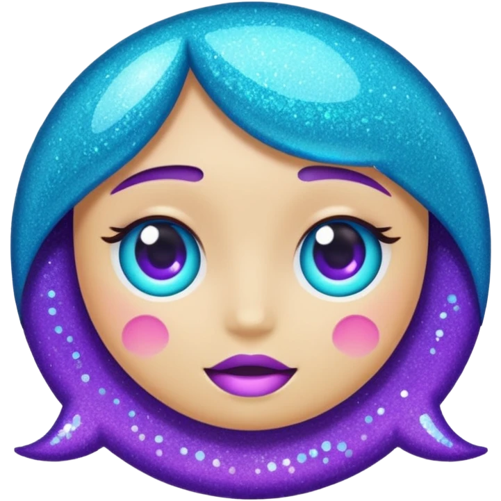 glitter purple and cian mark check emoji