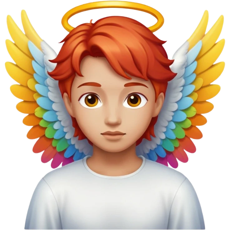 Red haired light skin colorful angel emoji