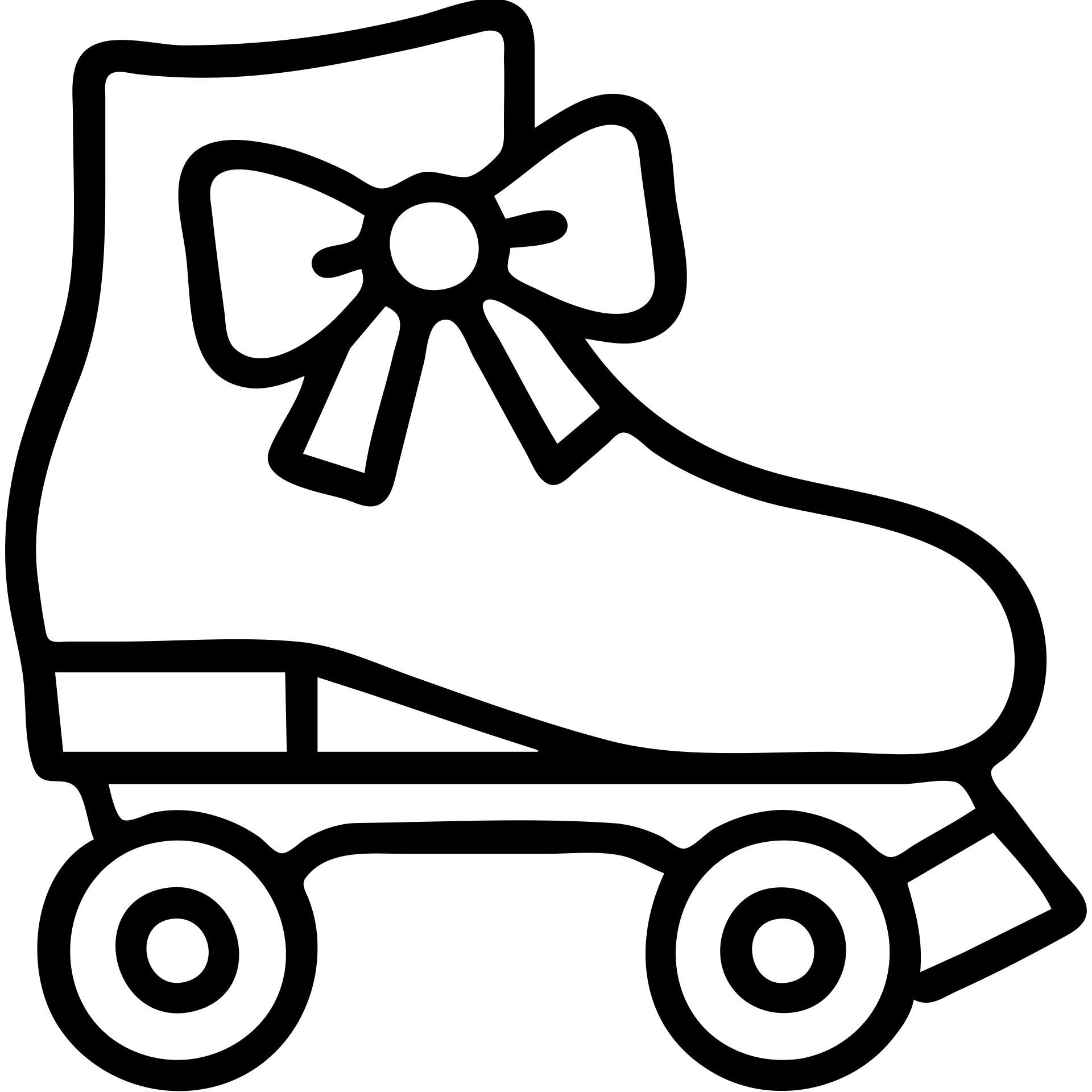 pink roller skates with white bow, black outline style emoji