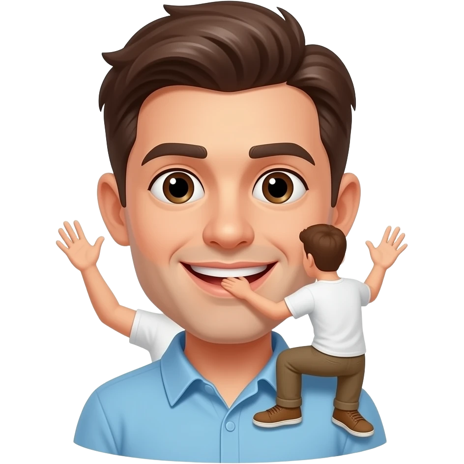 lo mismo pero escalando de espaldas emoji