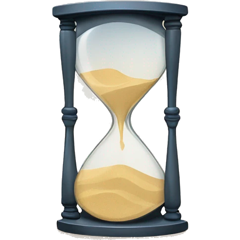 hourglass with broken glass and sand spilling out emoji