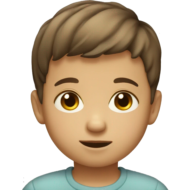 Toddler boy with short brown hair emoji
