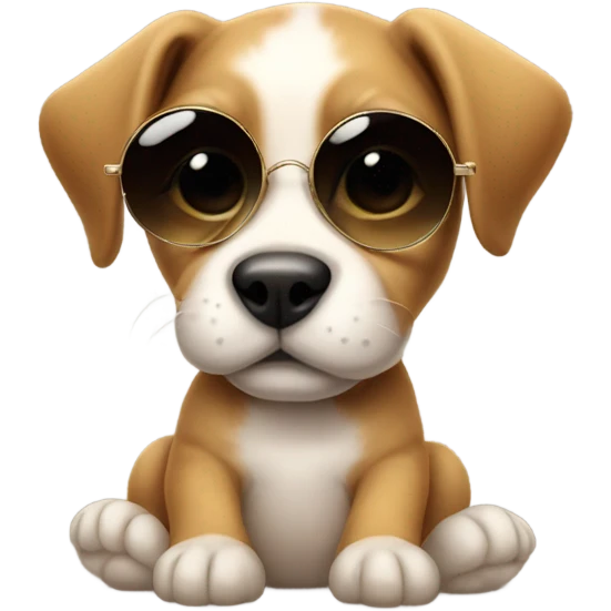 baby puppy wearing sunglasses emoji