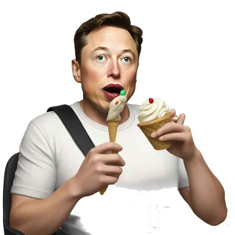 Elon Musk eating ice cream  emoji
