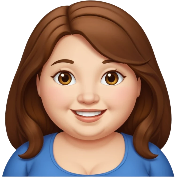chubby lady with long brown hair emoji