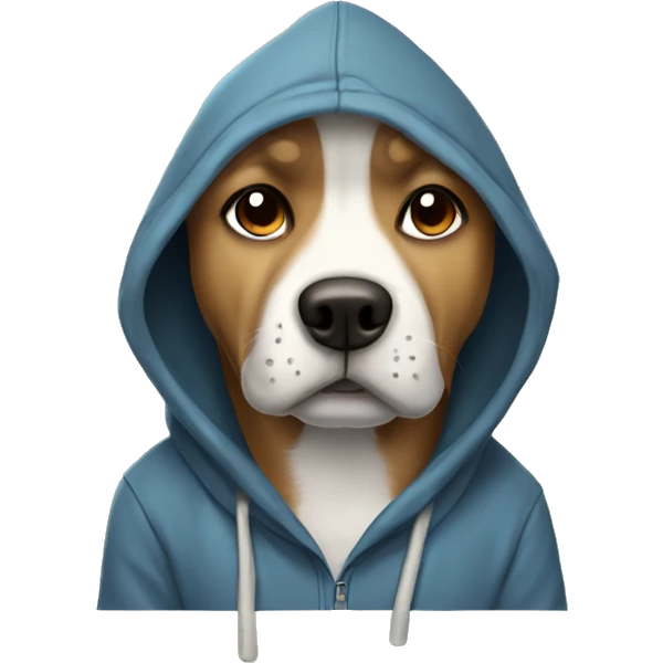 Chill dog wearing hoodie emoji