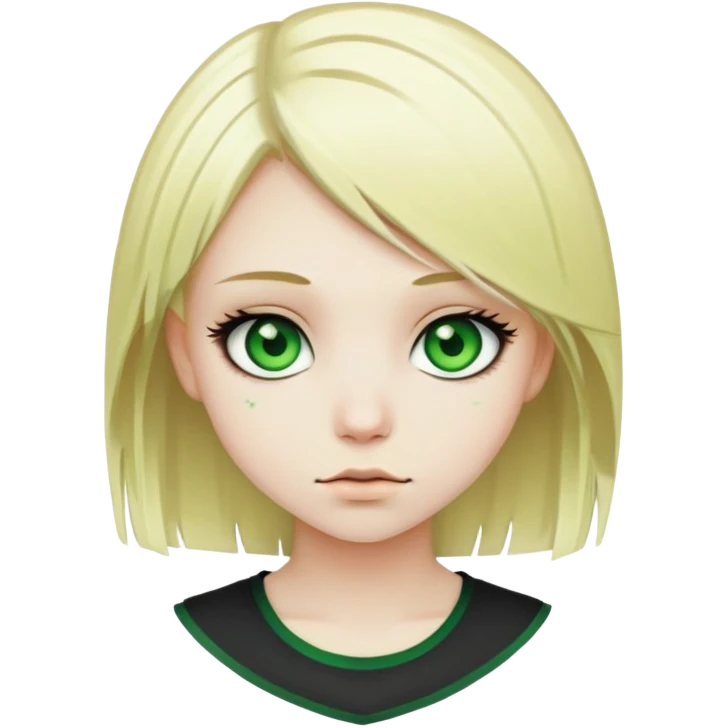 Blonde emo girl with green eyes  emoji