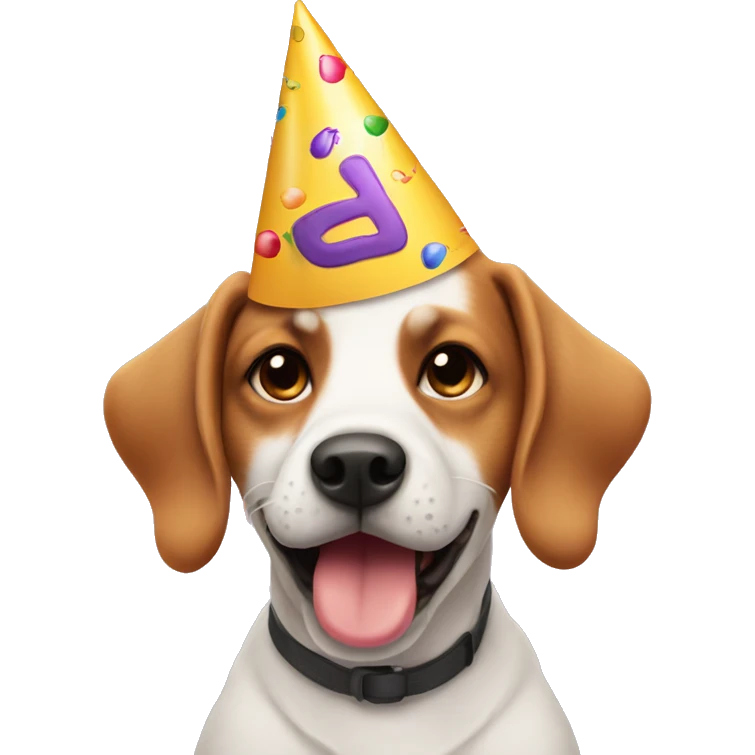 Dog in birthday hat’s  emoji