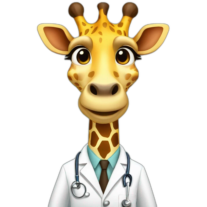 doctor giraffe with ruler hands emoji