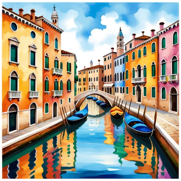 Venice scene in afremov style emoji