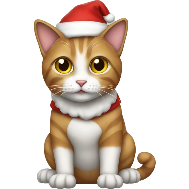 Cat wearing Santa outfit emoji