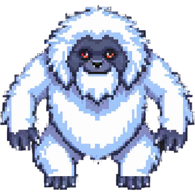 grumpy fluffy yeti with claws emoji