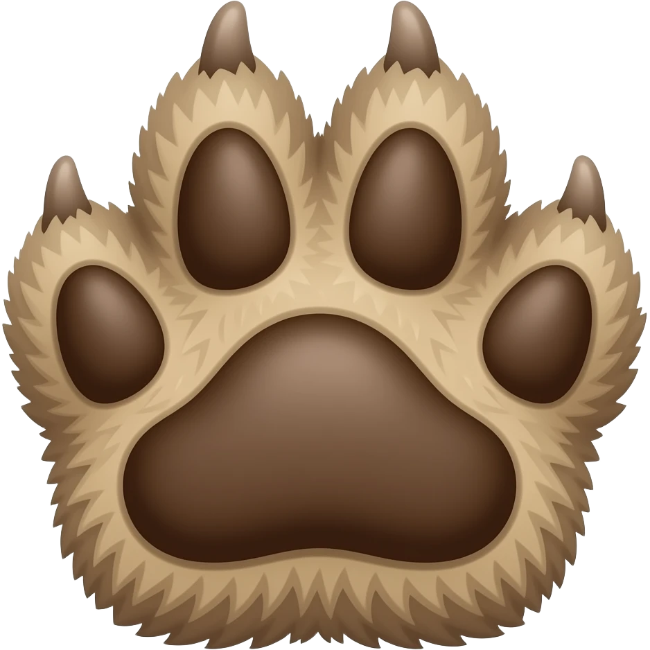 Brown wolf paw emoji