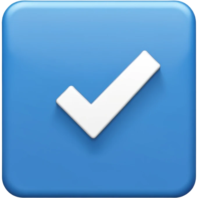 I want a blue background and a white checkmark inside it emoji which I will call the "Fake Roblox Verified Badge Emoji" and the blue background should be square and it should be the "🟦" emoji being the background emoji