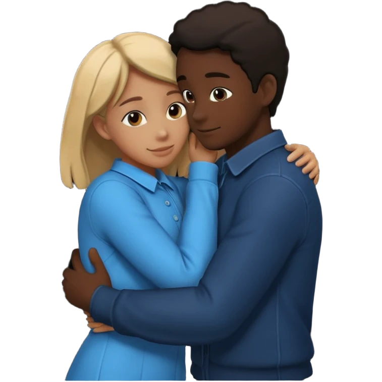 Two people hugging. They are facing each other. Silhouette only.  emoji