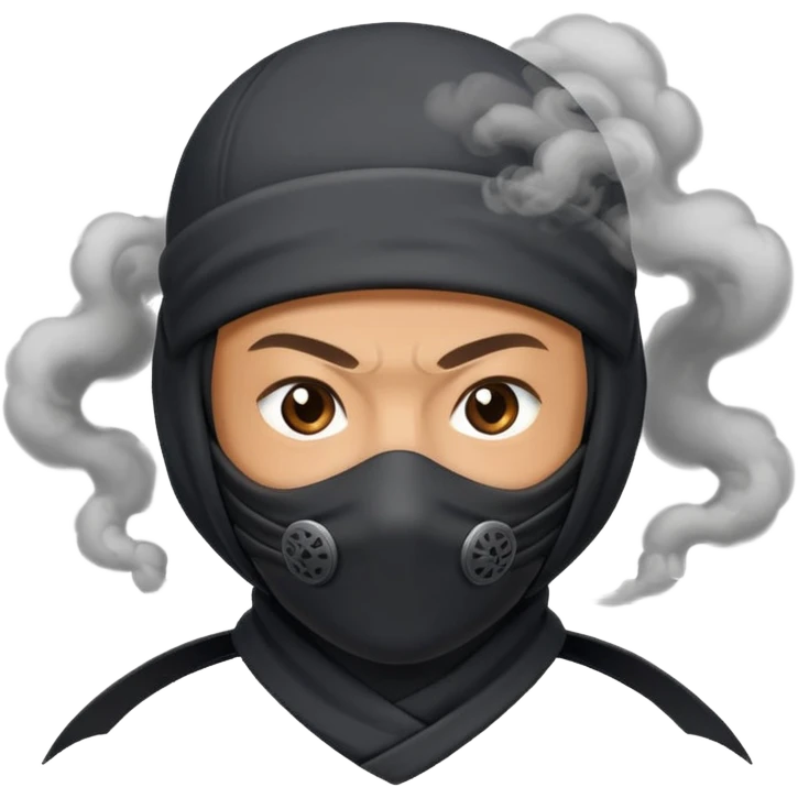 Un ninja entre el humo emoji