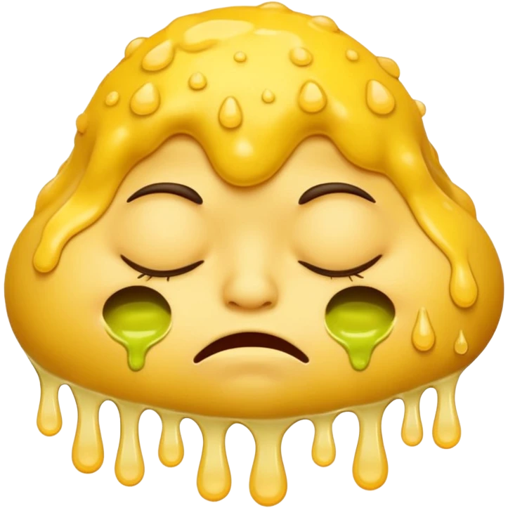 Ugly sleeping emoji with snot emoji