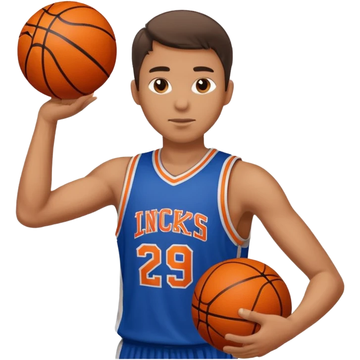 A man with a basketball, shooting it emoji