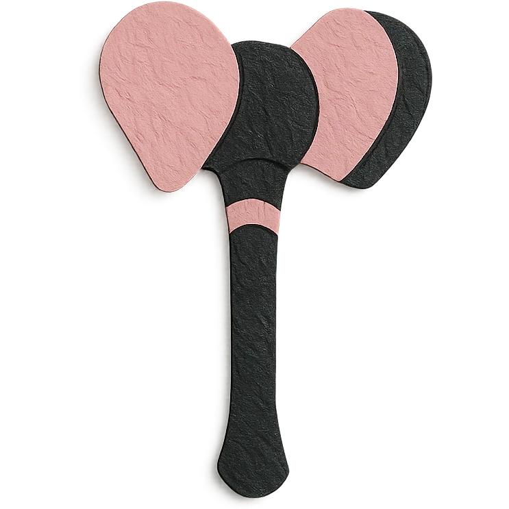 BLACKPINK-inspired object, black and pink colors, creative and textured paper art, paper craft style emoji