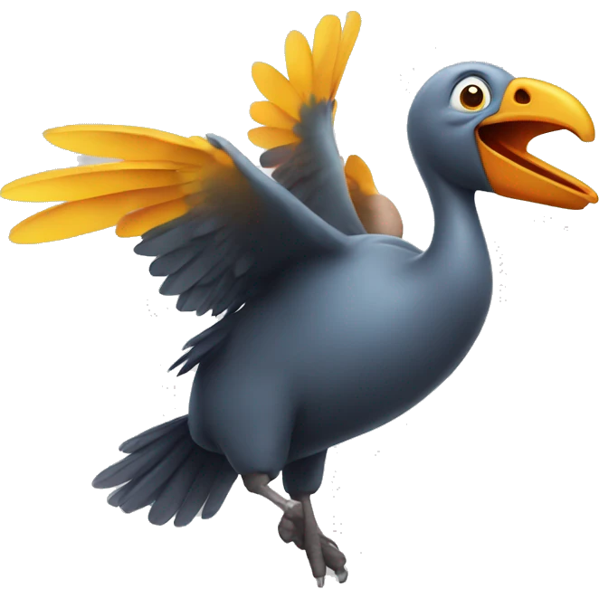 A dodo bird flying to get prime energy drink emoji