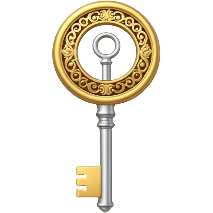 3D golden key emoji