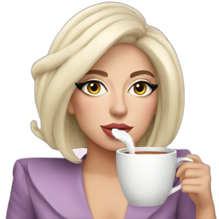 Lady gaga drinking tea emoji