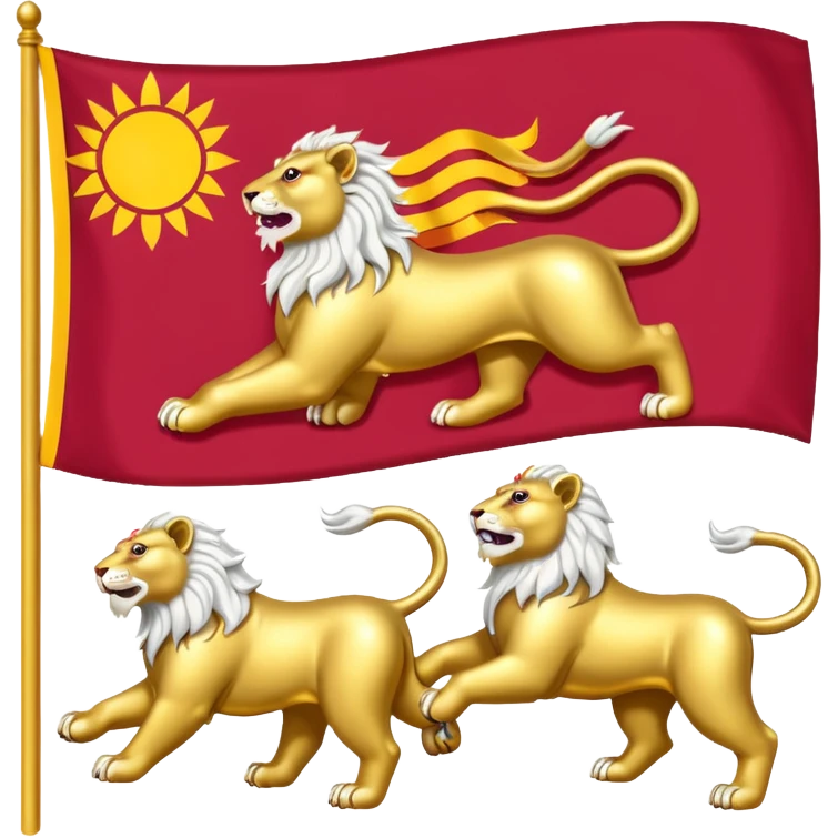 make flag of Tibet add 2 snow lion emoji