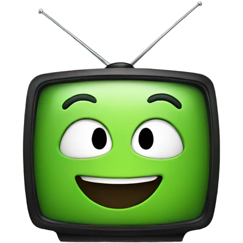 Green tv smiling emoji
