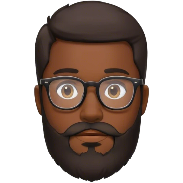 dark hair glasses & beard emoji