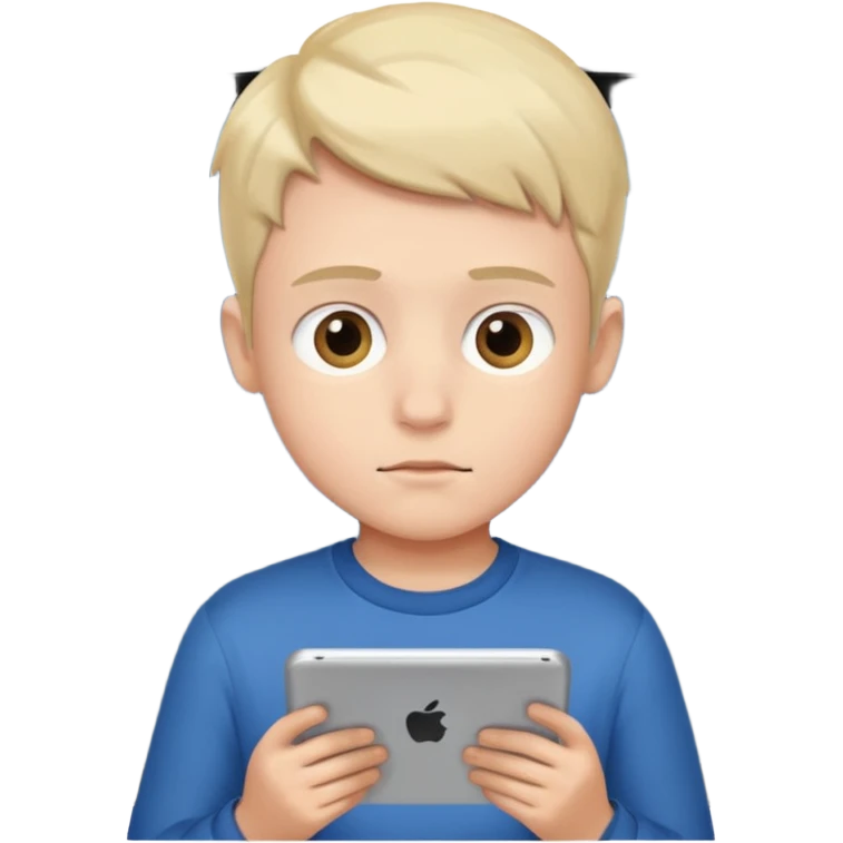 boy watching a tablet emoji