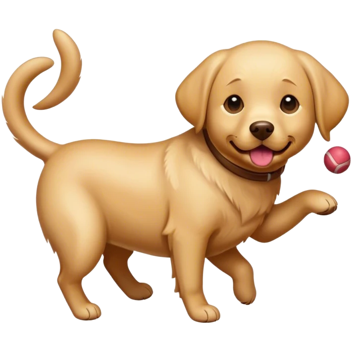 Golden lab playing fetch emoji