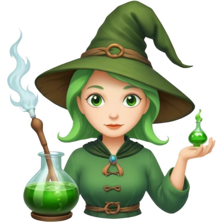green witch cooking potion emoji
