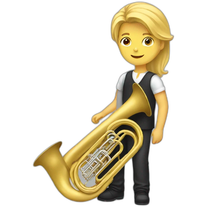 Long--blondehair-male-with-tuba emoji