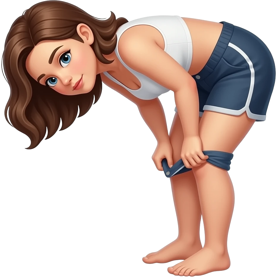 woman bent over with shorts pulled down emoji