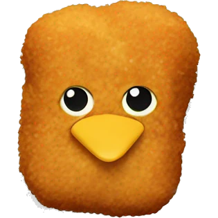 chicken nugget with legs and male face emoji