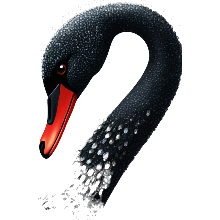 Black swan with jewels  emoji