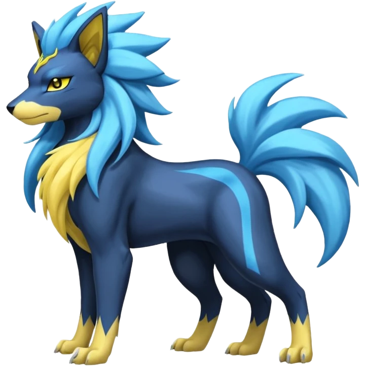 Suicune-Manectric-Luxray-Fakémon-fusion-animal-creature, full body  emoji