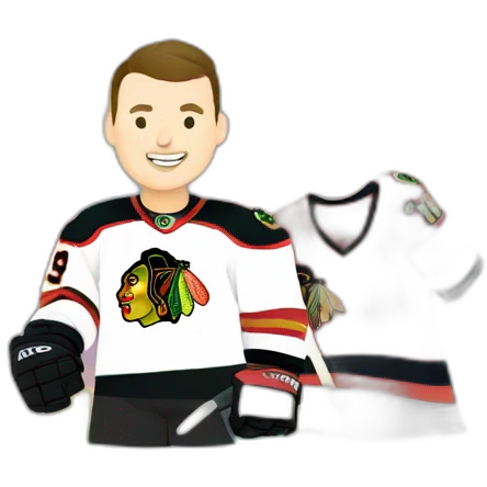 Jonathan Toews as rainbow with daffodils and roses emoji