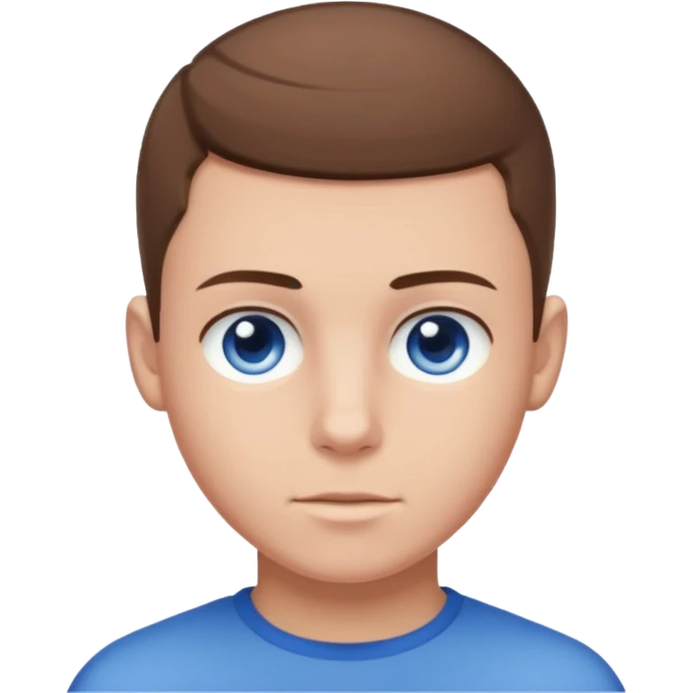 teenage male with buzz cut, brown hair, white, and blue eyes  emoji