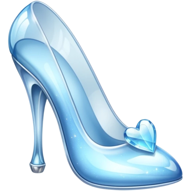 heart shaped like a glass slipper, shiny and translucent emoji