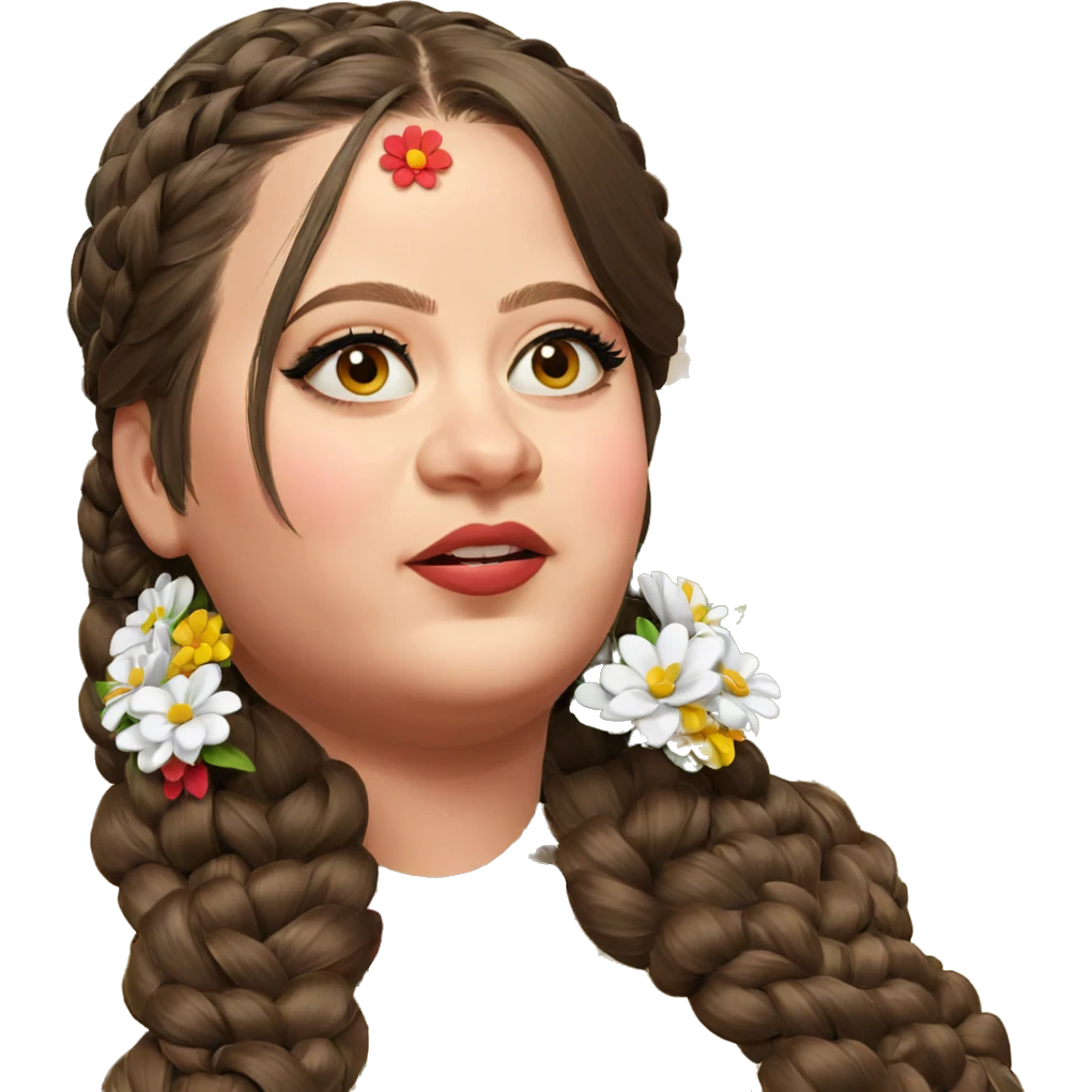girl with braided flower hairstyle emoji