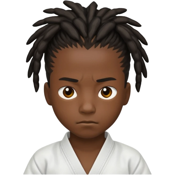 karate boy, black skin, dreadlocks emoji