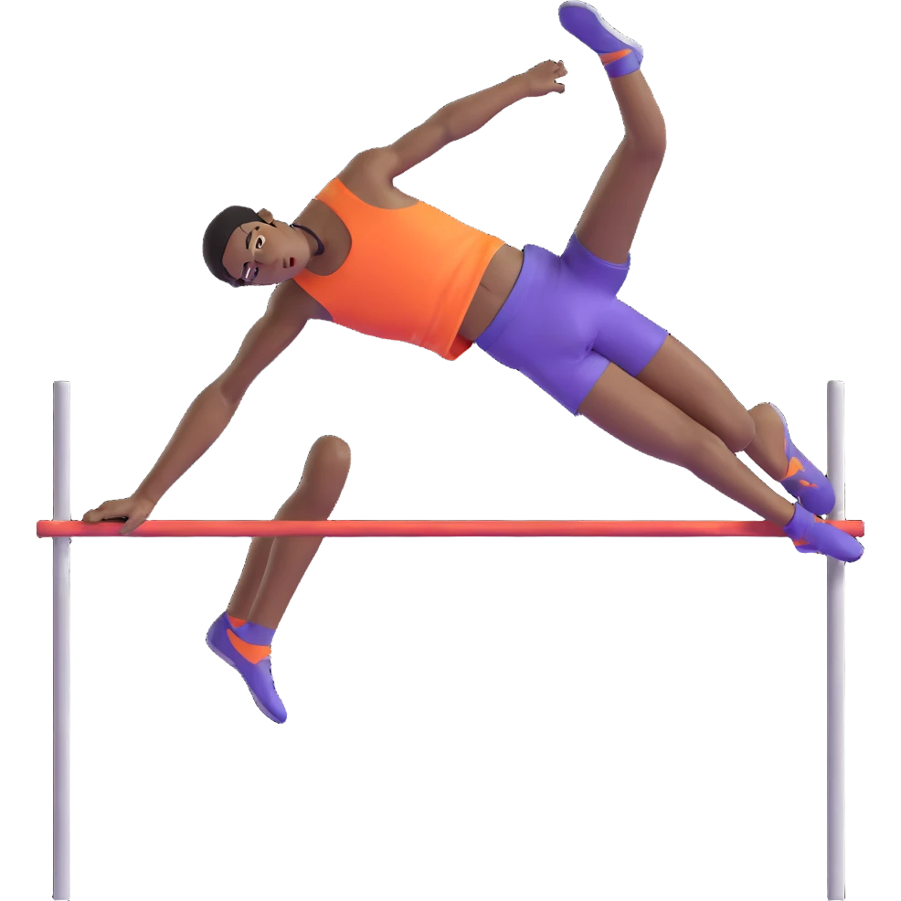 high jump athlete arched over the bar emoji