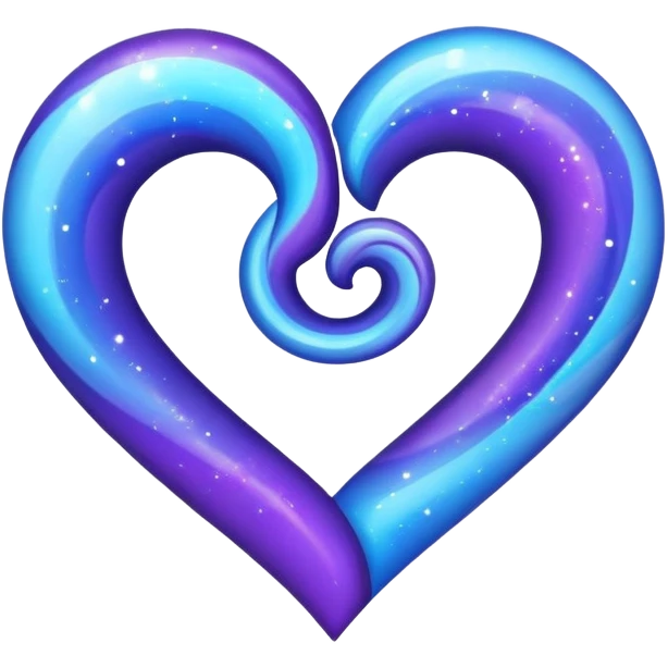 Galaxy heart that is blue and purple  emoji