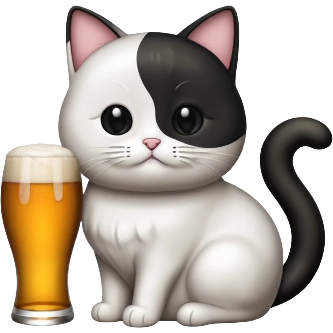 Un chat qui boit une bière emoji
