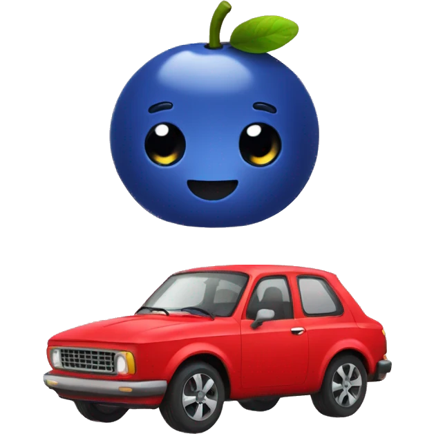 bluberry in a red car emoji