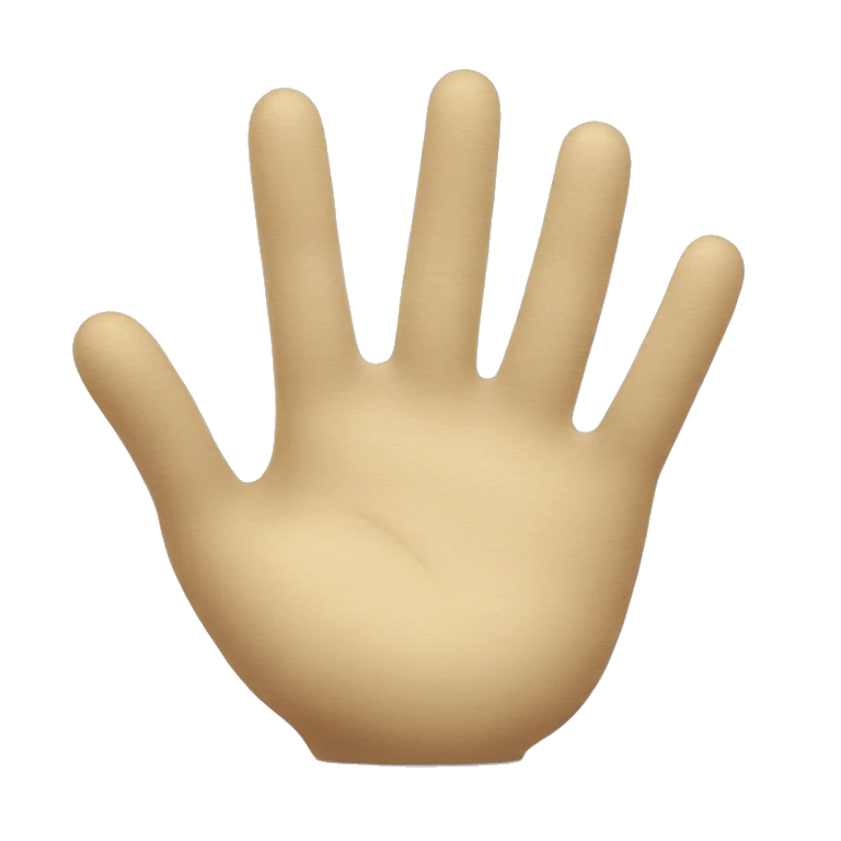 una mano con el numero 3  emoji