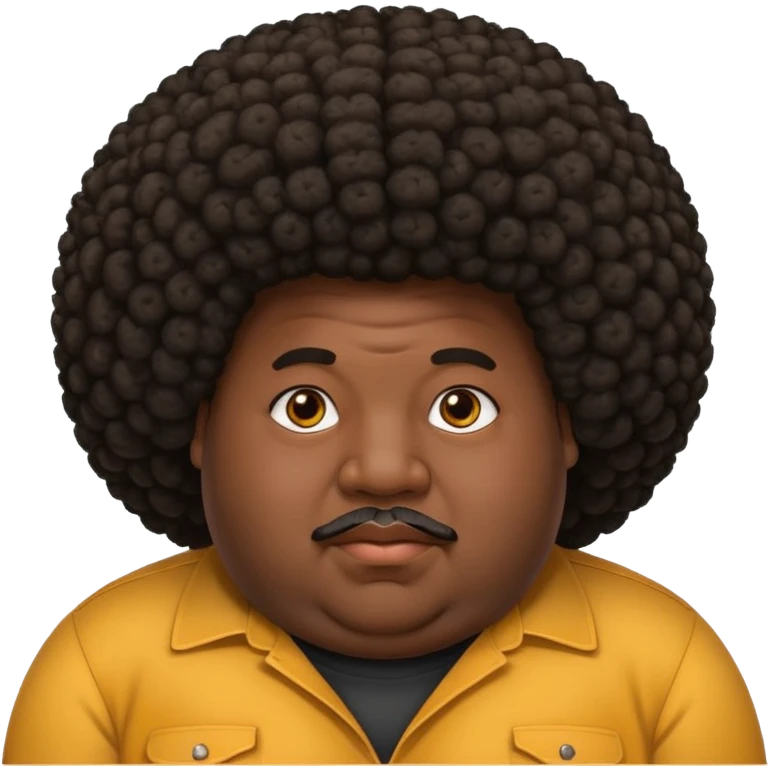 Fat black guy with a Afro  emoji